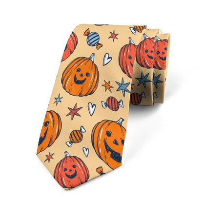 8cm Men Women Fashion Skull Prints Formal Halloween Funny Pumpkin Necktie Ties