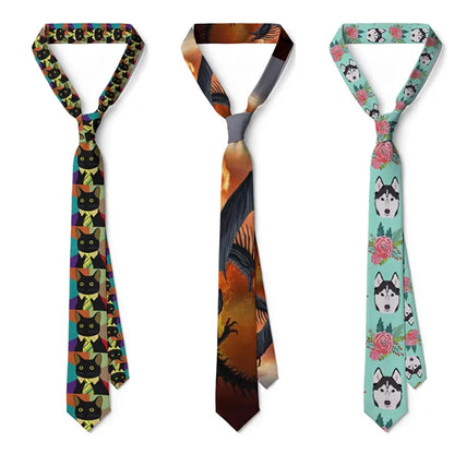 Men 8cm Fashion Slim Printed Wedding Groom Necktie Ties