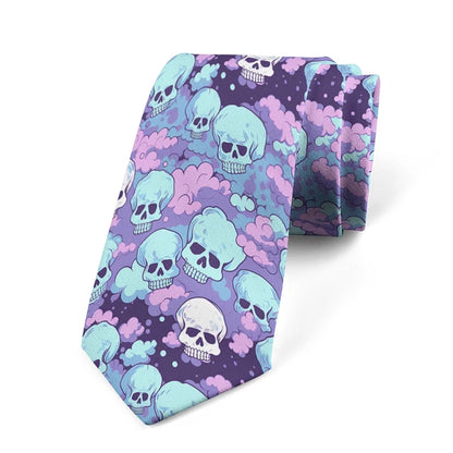 8cm Men Skull Print Fashion Wedding Halloween cosplay Necktie Ties