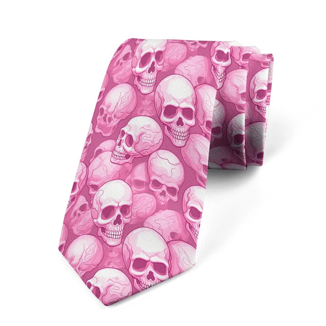 8cm Men Skull Print Fashion Wedding Halloween cosplay Necktie Ties