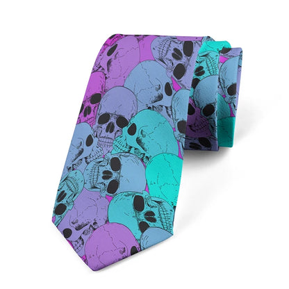 8cm Men Skull Print Fashion Wedding Halloween cosplay Necktie Ties