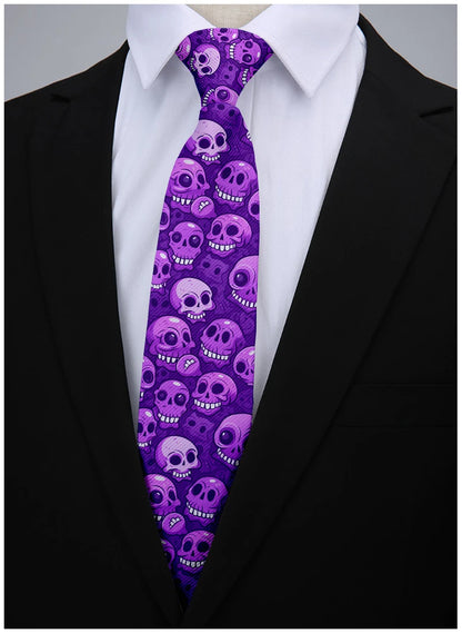 8cm Men Skull Print Fashion Wedding Halloween cosplay Necktie Ties