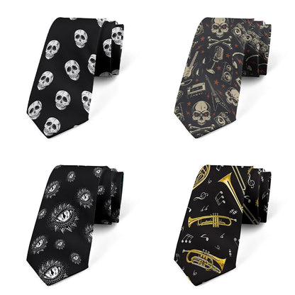 8cm Men Skull Fashion Groomsmen Necktie Wedding Neckties Ties