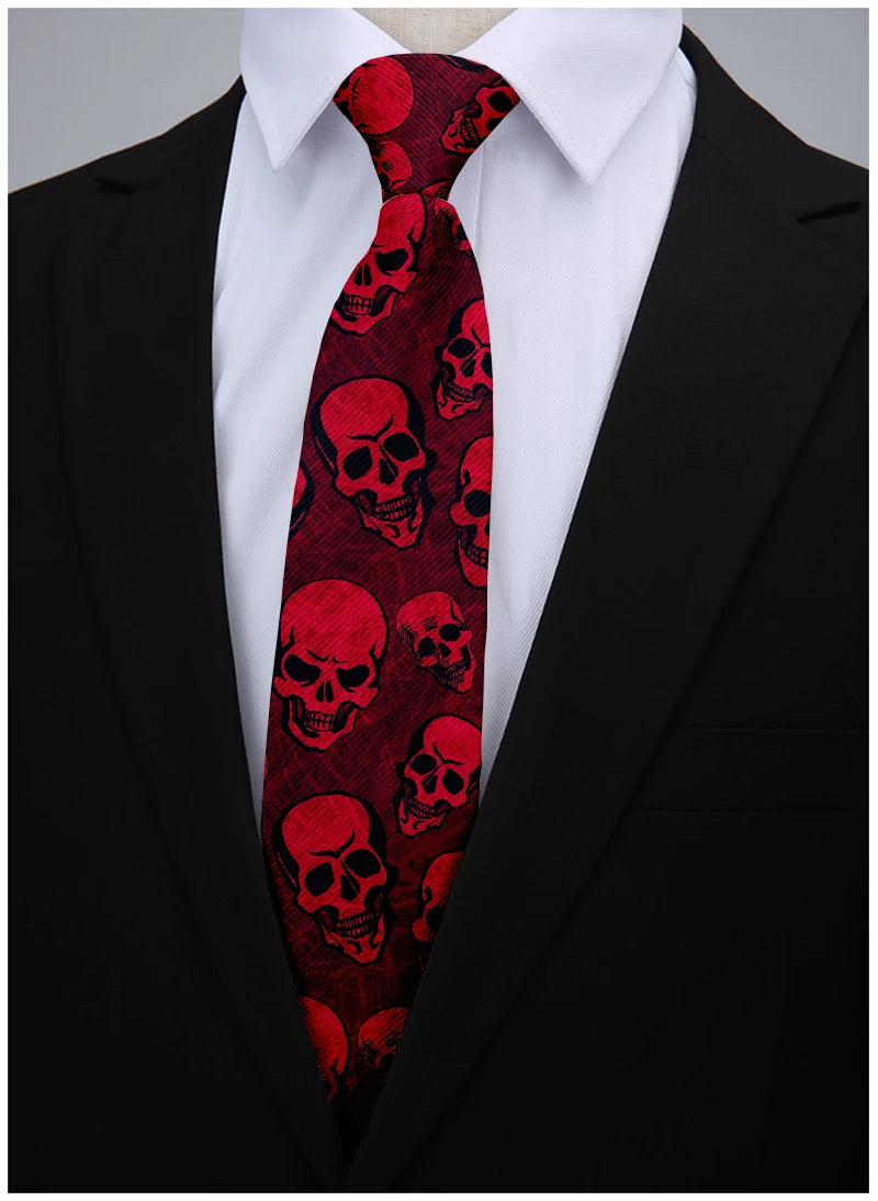 8cm Men Skull Fashion Groomsmen Necktie Wedding Neckties Ties