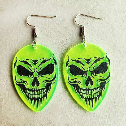 Women Halloween Skull Alien Spider Bottle Skull Fluorescent Earrings Gift