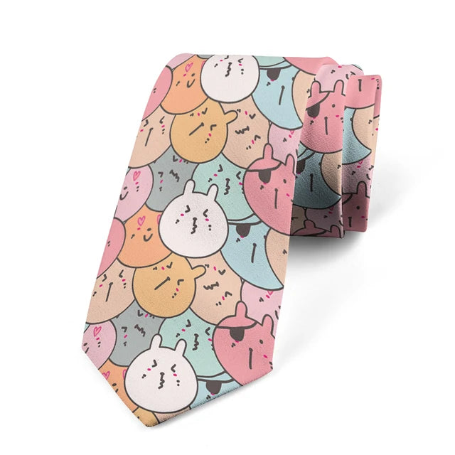 8cm Men Cartoon Bear Printed Fashion Wedding Novelty Necktie Ties