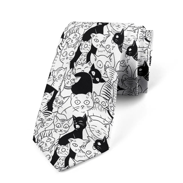 8cm Men Cartoon Bear Printed Fashion Wedding Novelty Necktie Ties