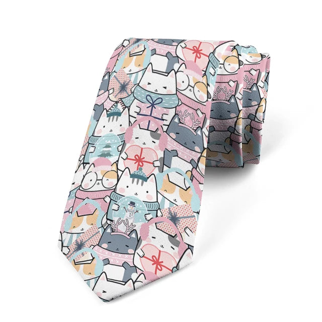 8cm Men Cartoon Bear Printed Fashion Wedding Novelty Necktie Ties