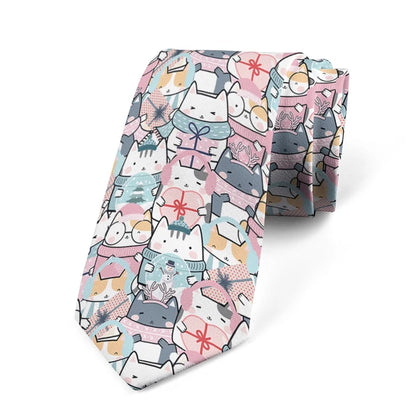 8cm Men Cartoon Bear Printed Fashion Wedding Novelty Necktie Ties