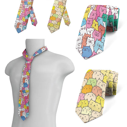 8cm Men Cartoon Bear Printed Fashion Wedding Novelty Necktie Ties