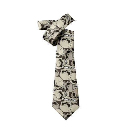 8cm 3D Skull Rock Printed Fashion Neckties Ties