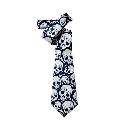 8cm 3D Skull Rock Printed Fashion Neckties Ties