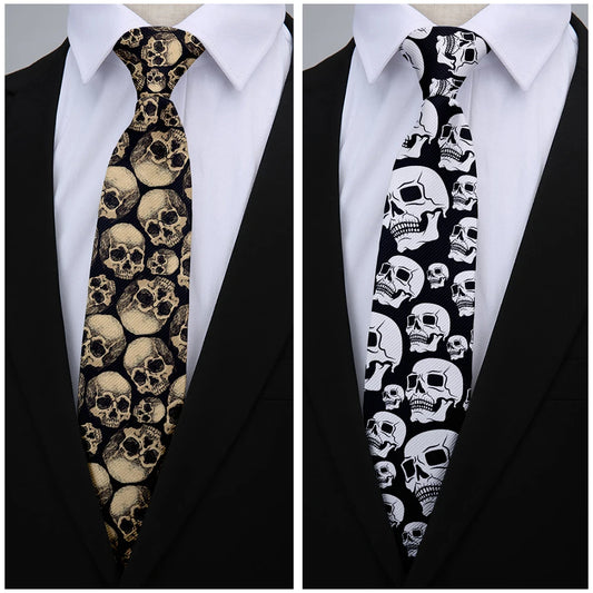 8cm 3D Skull Rock Printed Fashion Neckties Ties