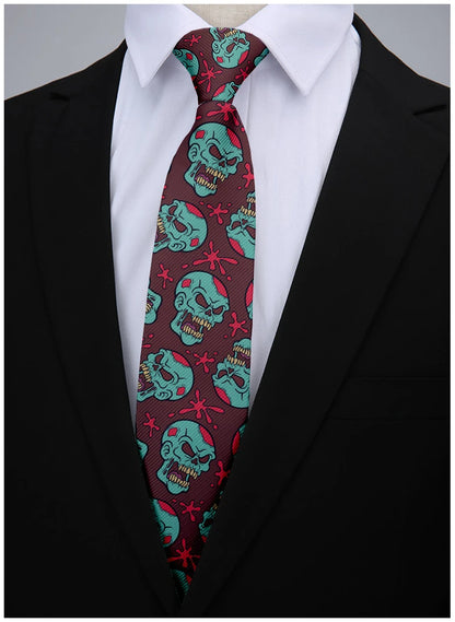 8cm 3D Skull Rock Printed Fashion Neckties Ties