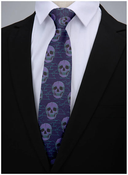 8cm 3D Skull Rock Printed Fashion Neckties Ties