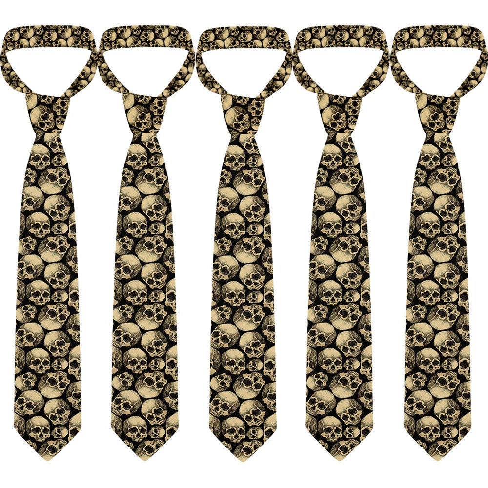 8cm 3D Skull Rock Printed Fashion Neckties Ties