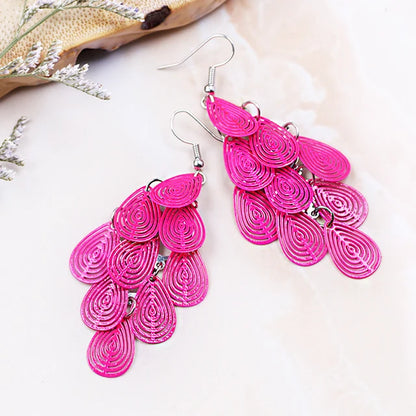 Women Geometry Water Drop Fashion Long Dangle Earrings