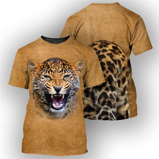 Men's T-shirt Fashion 3D Digital Animal Prints Top Round Neck Pullover Short Sleeve Shirt Tees