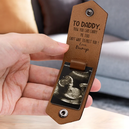 You Can Carry Me Too - Personalized Leather Photo Keychain Dad Father Mom