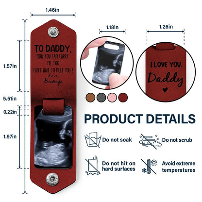 You Can Carry Me Too - Personalized Leather Photo Keychain Dad Father Mom