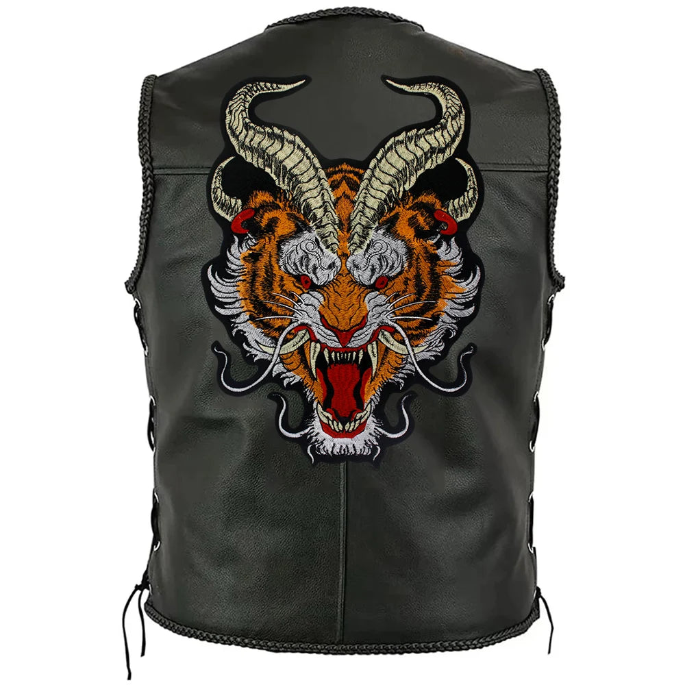 Dragon Motorcycle Backing Embroidered Patch Appliques Iron on Patches Badge Clothes Sewing