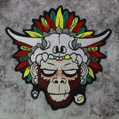 Cartoon Monkey Fist Embroidered Patch Appliques Iron on Patches Badge Clothes Sewing