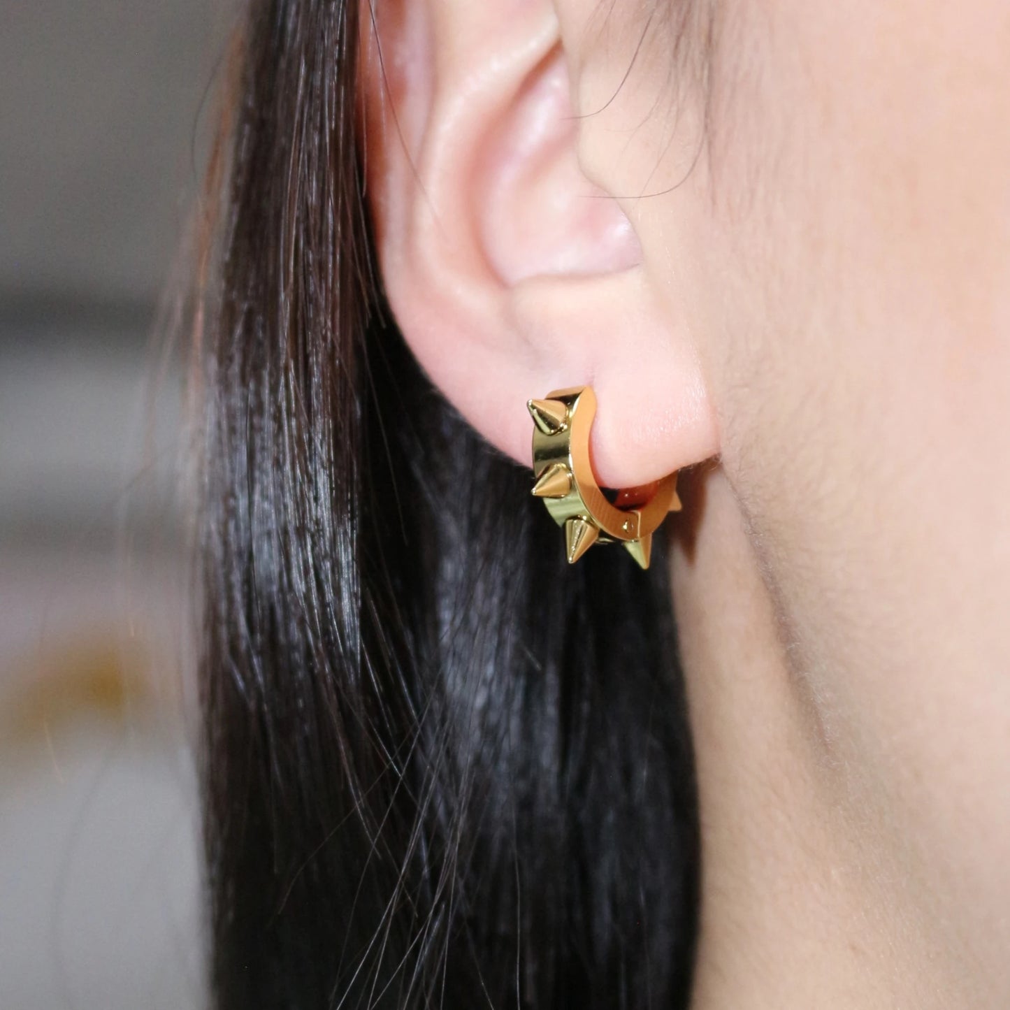 1Pair Women Men Punk Stainless Steel Spiky Thorn Gothic Stud Earrings