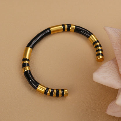 Waterproof High-end Enamel Open Retro Fashion Delicate Bangle Bracelet