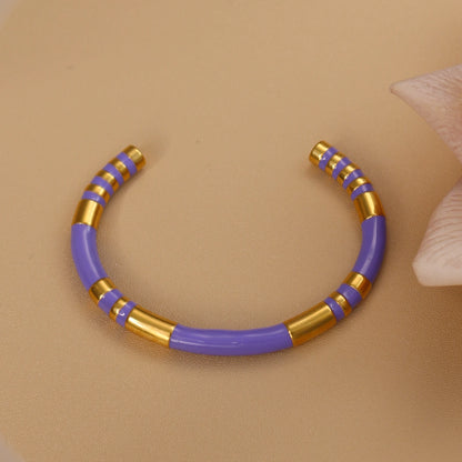 Waterproof High-end Enamel Open Retro Fashion Delicate Bangle Bracelet