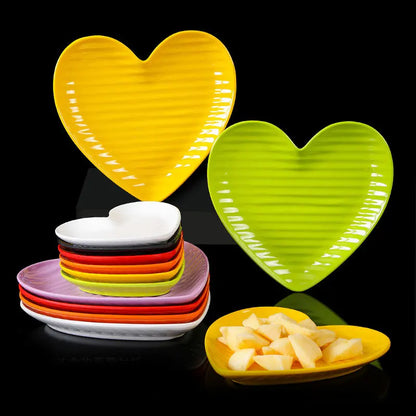 Nordic Creative Heart Shape Dipping Porcelain Salad Dessert Plate Tableware Snack Bowls Dish