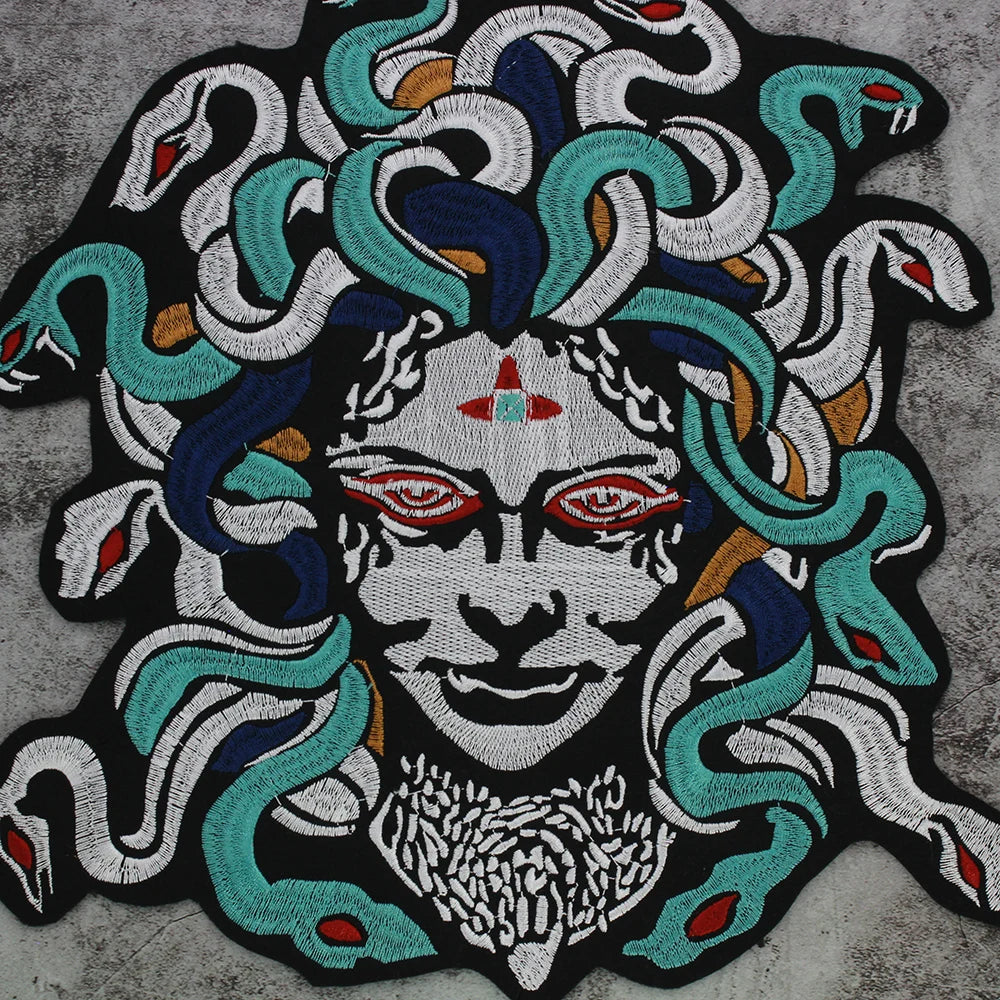 Dragon Hair Banshee Medusa All Embroidery Tactical Patch Appliques Iron on Patches Badge Clothes Sewing