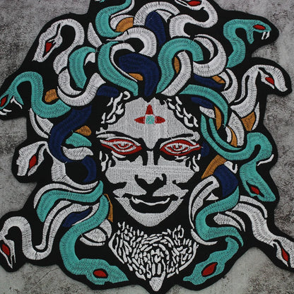 Dragon Hair Banshee Medusa All Embroidery Tactical Patch Appliques Iron on Patches Badge Clothes Sewing