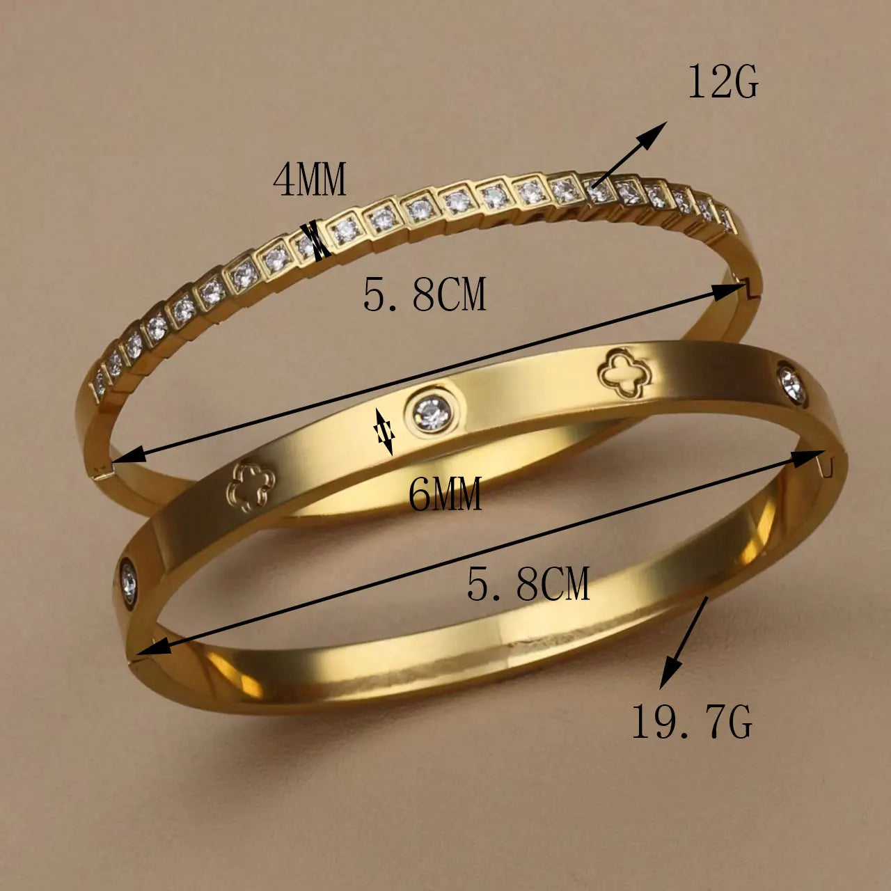 Fashion Stainless Steel Crystal Gold Color Women Bracelet Bangle Party Gift