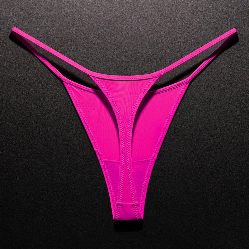 Women Low Waist G-String Leopard Briefs Thong Ice Slik T-back Underwear Seamless Panties