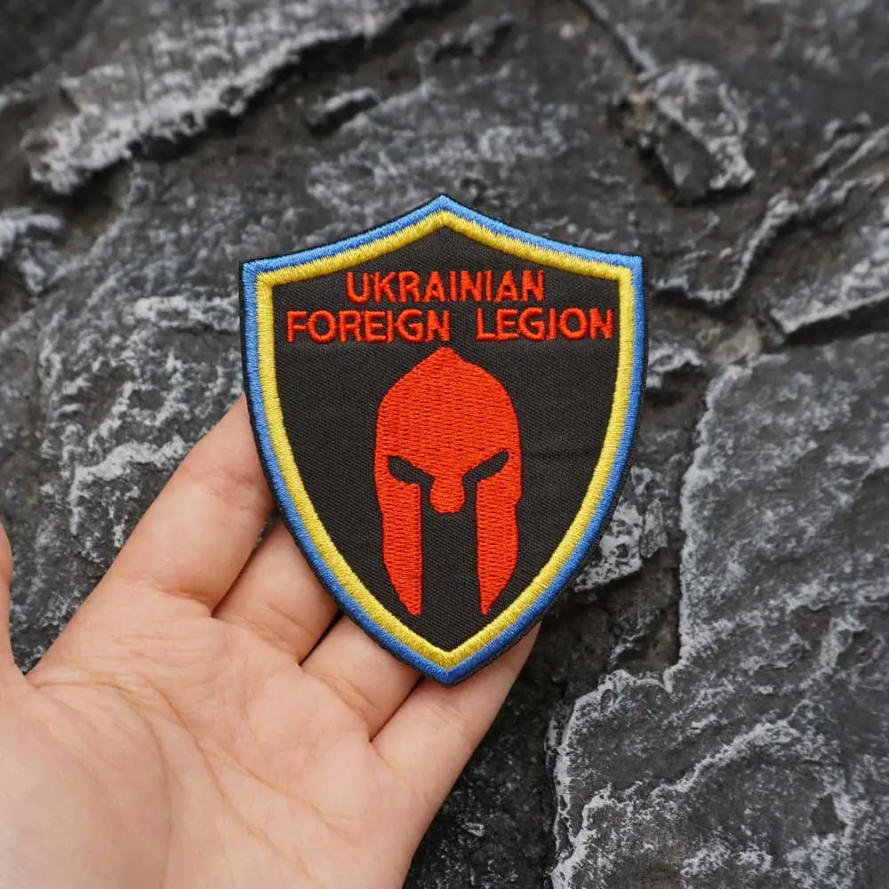 Ukrainian Foreign Legion Embroidered Patch w/ Iron-on / Sew Patches Applique