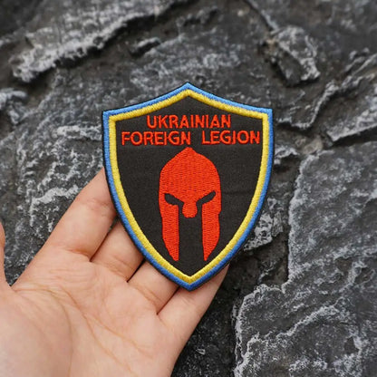 Ukrainian Foreign Legion Embroidered Patch w/ Iron-on / Sew Patches Applique
