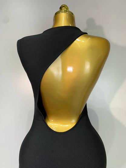 Women Sexy Sleeveless Backless Design Bandage Celebrity Elegant Evening Party Birthday Dress
