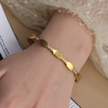 Exquisite Crystal Stainless Steel Women's Bracelet Bangles Gifts