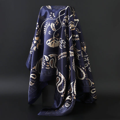 90cm Women Four Seasons Square Silk Satin Bandana Wrap Shawl Scarves Scarfs Spk8