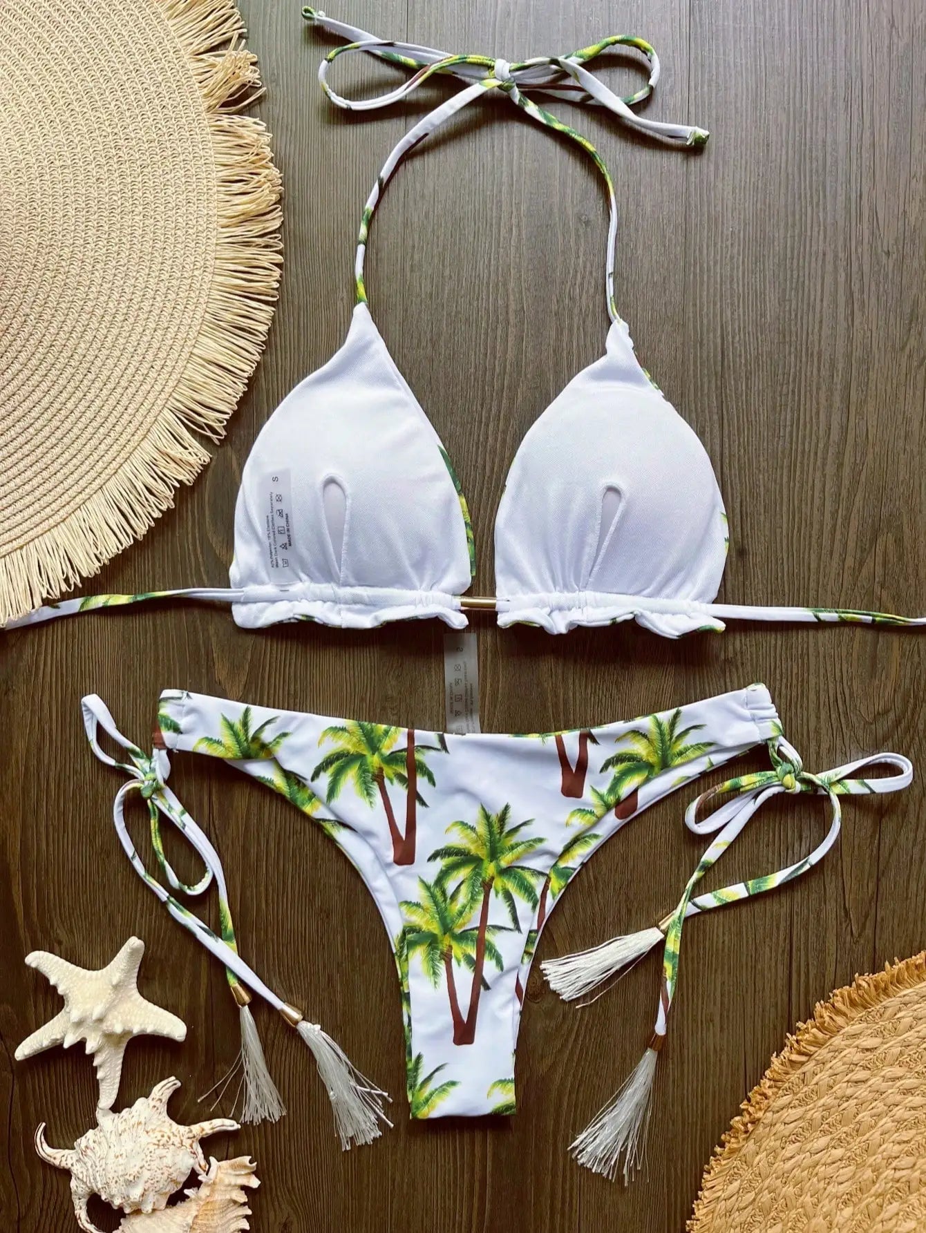 Women Print Cut Out Swimwear Low Waist Swimsuit Micro Bathing Triangle Beachwear Bikinis Set