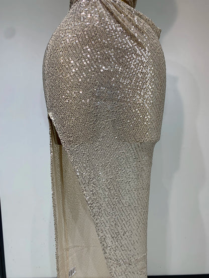 Sexy One Shoulder Long Designer Split Evening Party Birthday Dress