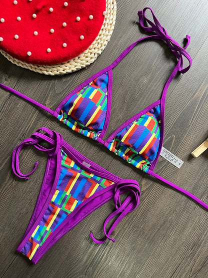 Push Up Triangle Women Swimsuit Bikini Two-piece Swimwear Beachwear Bathing Suit