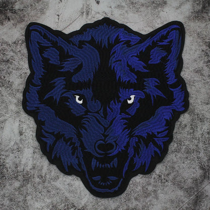Large Size Biker Applique Fierce Tiger head Embroidery Patches Iron on for Clothes Animal Stickers Patch