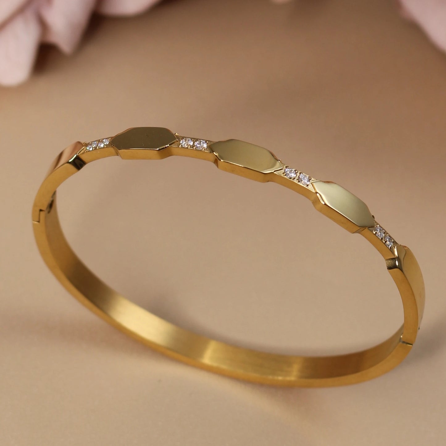 Exquisite Crystal Stainless Steel Women's Bracelet Bangles Gifts