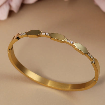 Exquisite Crystal Stainless Steel Women's Bracelet Bangles Gifts