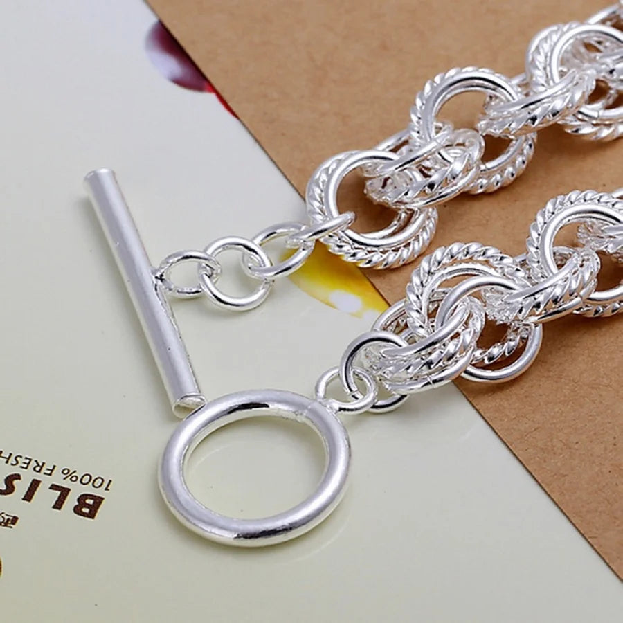 925 Silver Pretty Nice Fashion Wedding Party Circle Bracelets