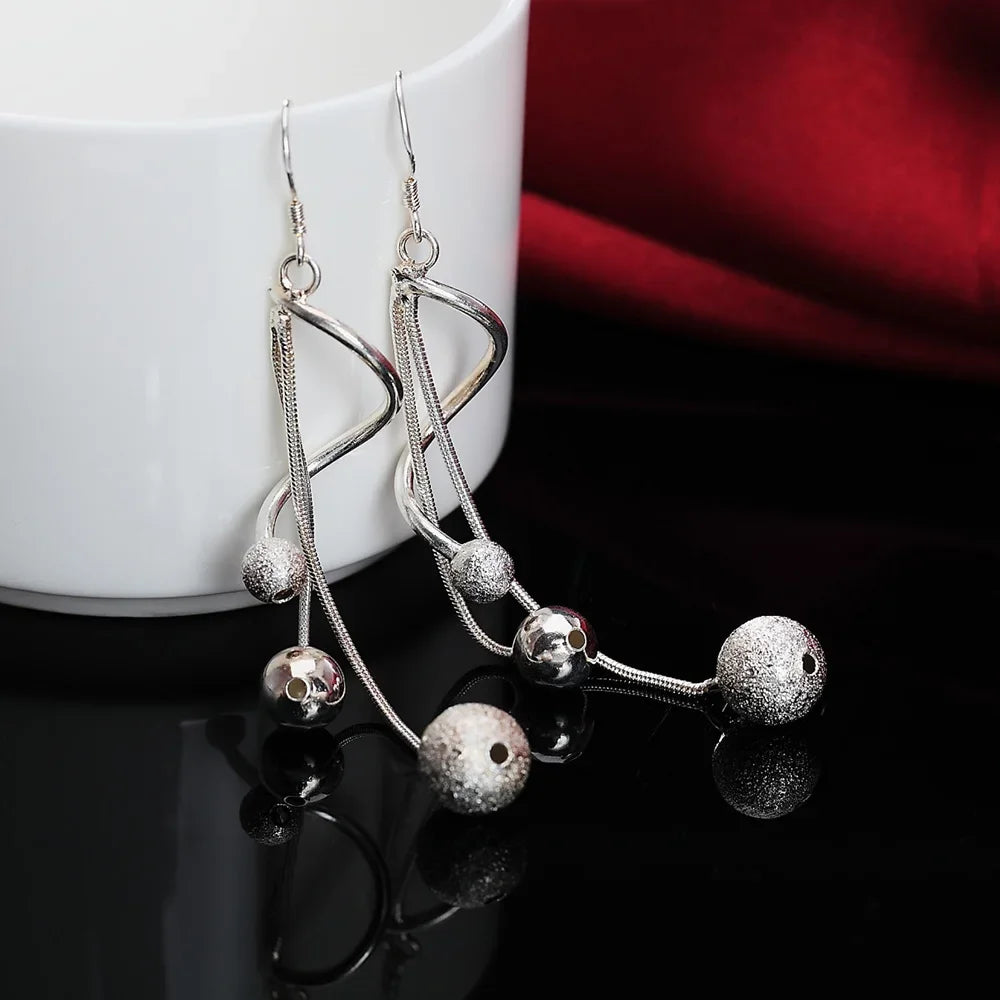 Noble Elegant Charm Pretty Fashion Women 925 Sterling Silver Wedding Party Jewelry Hook Earrings