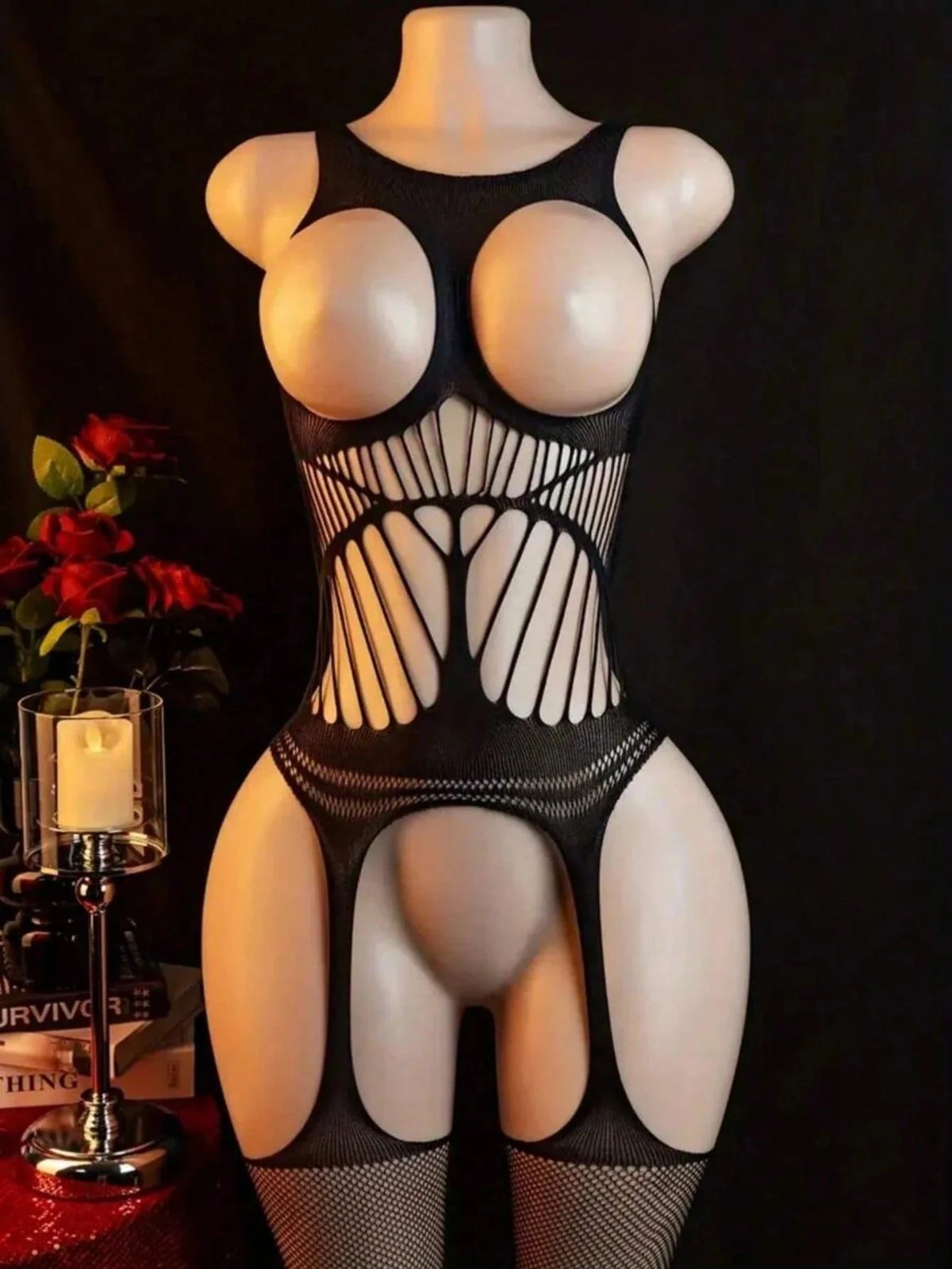 Sexy Women Fishnet Bodysuits Catsuit Transparent Open Crotch See Through Body Stockings Mesh Body Suit