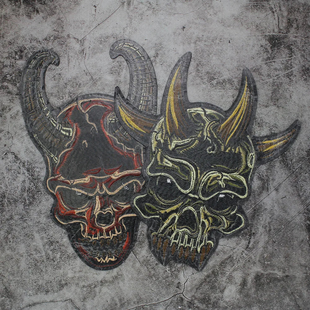 Sheep angle Skull Embroidered Patch Appliques Iron on Patches Badge Clothes Sewing