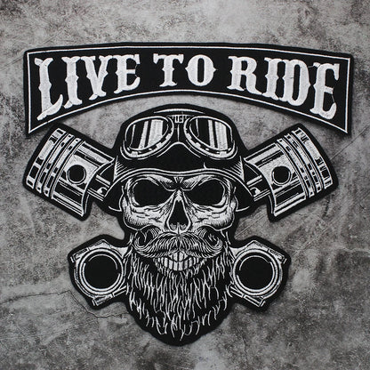 Letter Punk Skull Patch Biker Rock Large Embroidered Patch Appliques Iron on Patches Badge Clothes Sewing